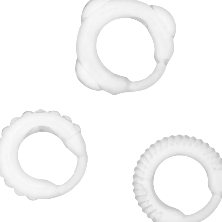 ADDICTED TOYS C-Ring Set Clear - Flexible Silicone Support Rings, 3 Sizes