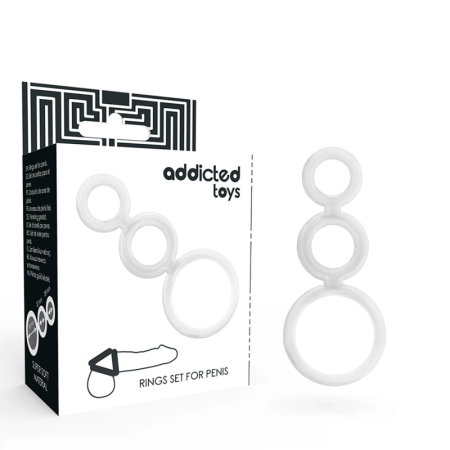 Addicted Toys Rings Set Transparent - 3 Sizes, Flexible Material
