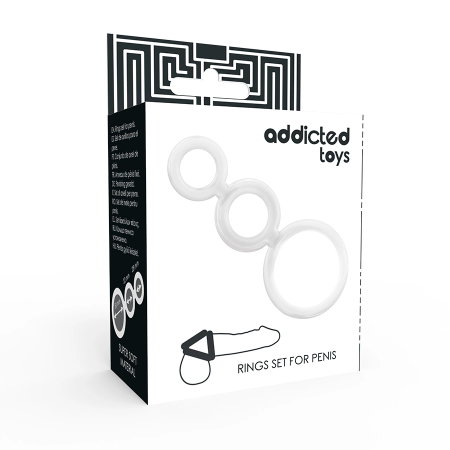 Addicted Toys Rings Set Transparent - 3 Sizes, Flexible Material