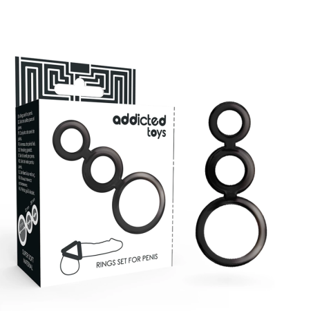 Addicted Toys Rings Set Smoked - 3-Piece Anatomical Silicone System