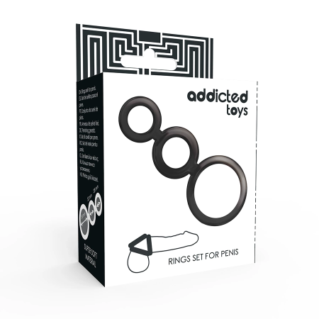 Addicted Toys Rings Set Smoked - 3-Piece Anatomical Silicone System