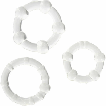 Seven Creations Set of 3 Transparent Silicone Comfort Rings, 21-24mm