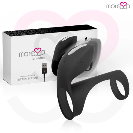 Moressa Brandon Silicone Vibrating Intimate Ring with Cover, USB, 7 Modes
