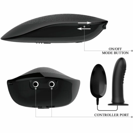 Pretty Love Myron Adjustable Hollow Vibrating Harness Silicone Black