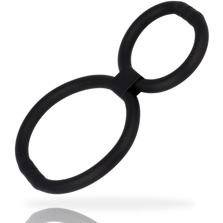 Addicted Toys Adjustable Dual Silicone Rings Flexible Black 3.8/5.8cm