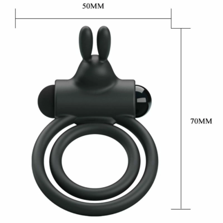 Pretty Love Osmond Silicone Vibrating Support Ring, Waterproof, Black