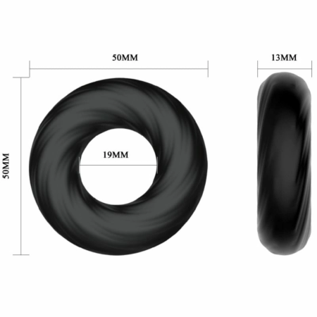 Crazy Bull Super Soft Silicone Elastic Ring 5cm Black