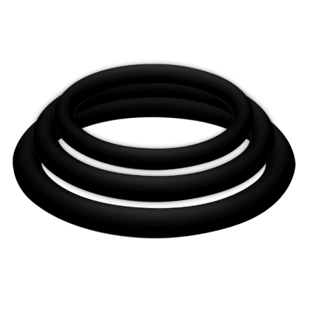 JOYDIVISION PotenzDuo Plus Set - 3 Black Silicone Support Rings S/M/L