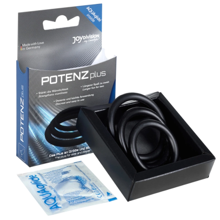 JOYDIVISION PotenzDuo Plus Set - 3 Black Silicone Support Rings S/M/L