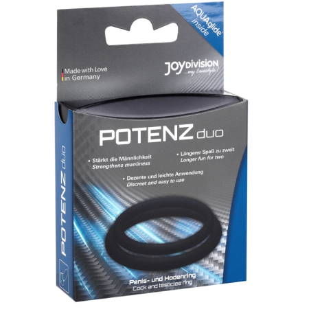 JOYDIVISION POTENZduo Black Silicone Rings Size M - Medical Grade