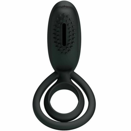 Pretty Love Esther Intimate Silicone Ring with Vibrating Feature Black
