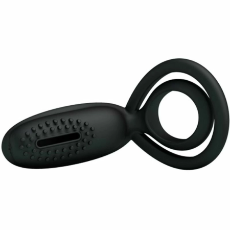 Pretty Love Esther Intimate Silicone Ring with Vibrating Feature Black