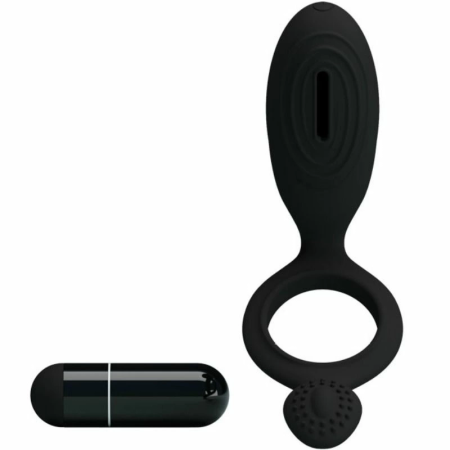 Pretty Love Ethel Black Silicone Vibrating Intimate Ring