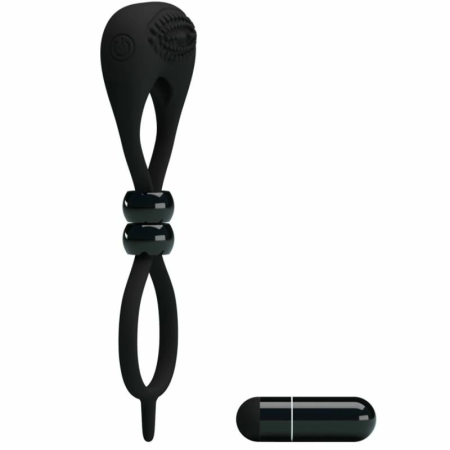 Pretty Love Double Silicone Ring Black - Dual Support System with Vibration