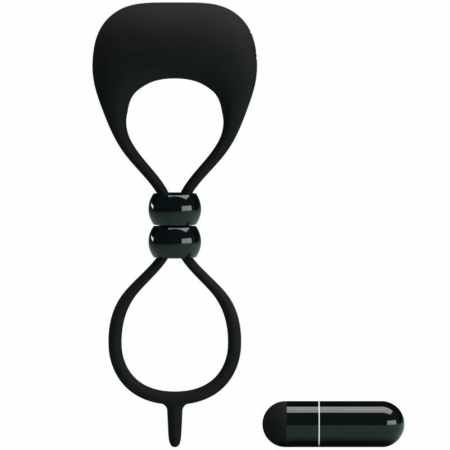 Pretty Love Double Silicone Ring Black - Dual Support System with Vibration