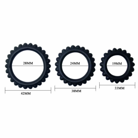 Baile Titan Set 3 Silicone Support Rings Black 28/24/19 mm