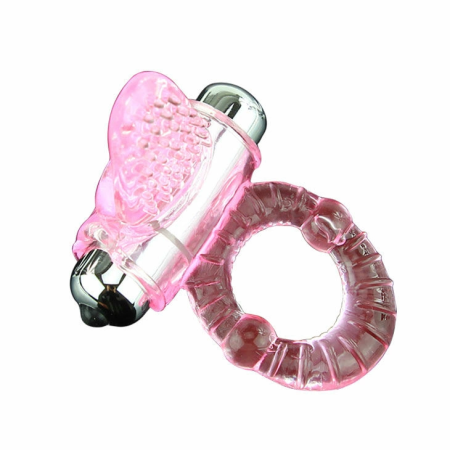 Baile Sweet Abs Pink Vibrating Intimate Ring 10 Modes Flexible 4.6cm