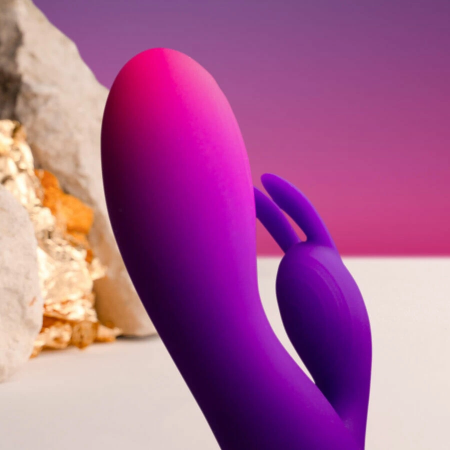 Rocks-Off Glo-Girl Purple Dual Motor Silicone Rabbit 171mm Waterproof