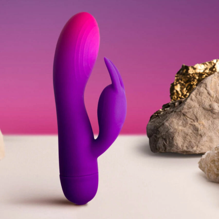 Rocks-Off Glo-Girl Purple Dual Motor Silicone Rabbit 171mm Waterproof