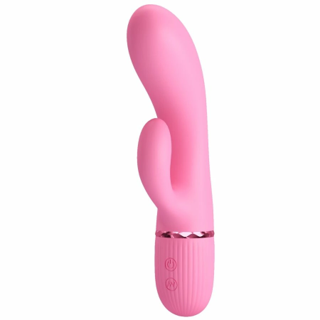 Pretty Love BW-500059 Silicone Dual Stimulation Vibrator Pink USB 10 Modes