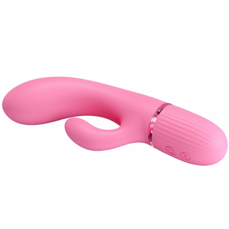 Pretty Love BW-500059 Silicone Dual Stimulation Vibrator Pink USB 10 Modes