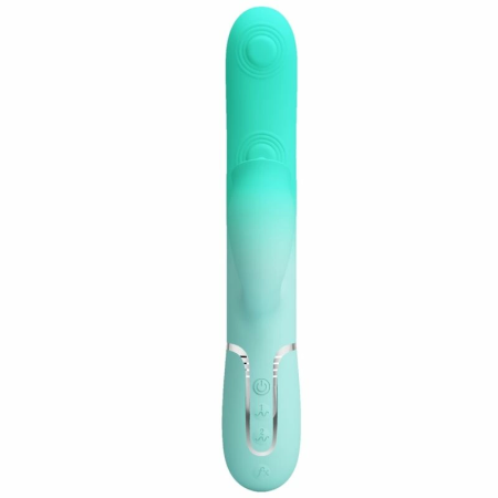 Pretty Love Gigi Aqua Green Dual-Action Intimate Device Silicone