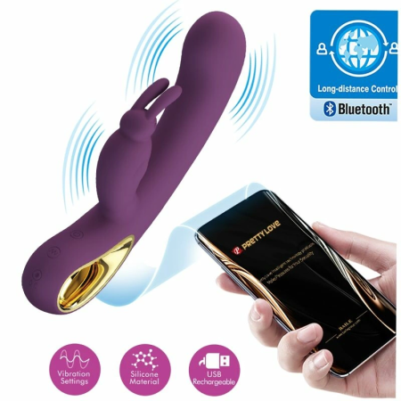 Pretty Love Liam Intimate Dual Motor Silicone Massager Purple App Control