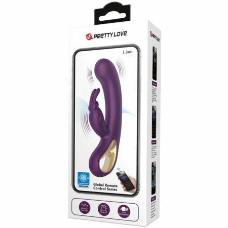 Pretty Love Liam Intimate Dual Motor Silicone Massager Purple App Control