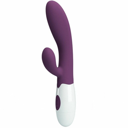 Pretty Love Alvis Dual Motor Intimate Silicone Massager, Purple, 21 cm