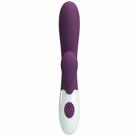 Pretty Love Alvis Dual Motor Intimate Silicone Massager, Purple, 21 cm