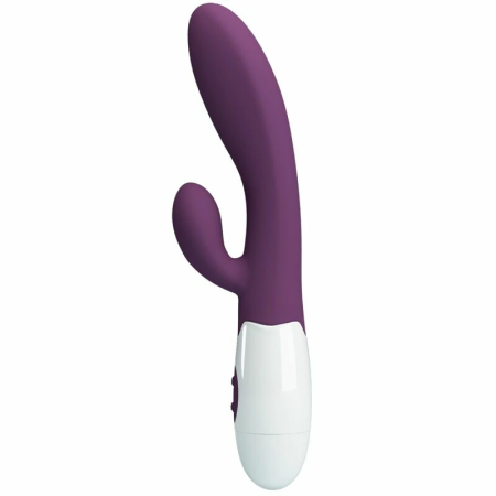 Pretty Love Alvis Dual Motor Intimate Silicone Massager, Purple, 21 cm