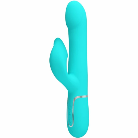 Pretty Love Rabbit Vibrator Pearls Aqua Green - Dual Motor & Beads System