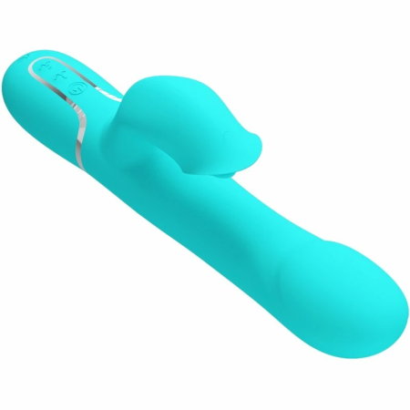 Pretty Love Rabbit Vibrator Pearls Aqua Green - Dual Motor & Beads System
