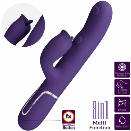 Pretty Love Rabbit Vibrator Licking System Purple Silicone 29 cm