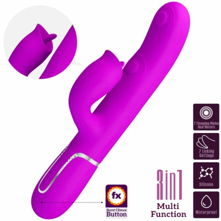 Pretty Love Rabbit Vibrator Fuchsia - 7-Mode Dual Action Intimate Device