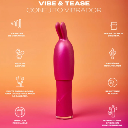 Durex Vibe & Tease Multi-Speed Intimate Massager - USB, Waterproof, Purple