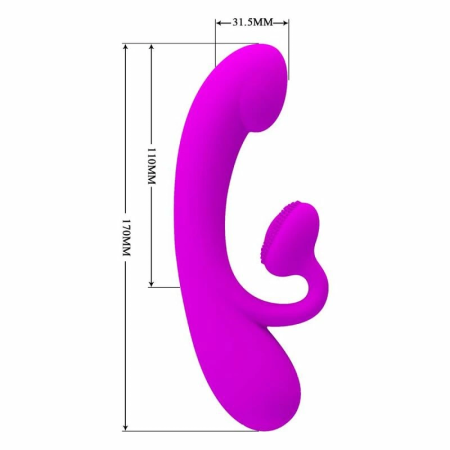 Pretty Love Sincere Intimate Dual Vibrating System Purple Silicone 23cm