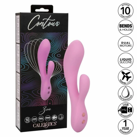 CalExotics Contour Zoie Pink Flexible Dual-Action Intimate Device