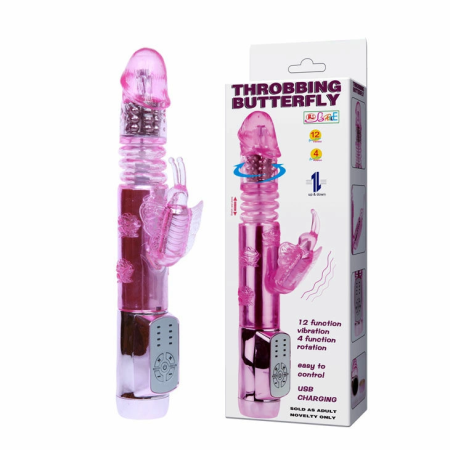 Baile US Rabbit Throbbing Butterfly - Dual Action Intimate Device, Purple
