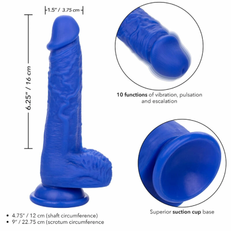 CalExotics Admiral Sailor Blue Silicone Vibrating Intimate Device 16cm