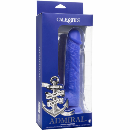 CalExotics Admiral Sailor Blue Silicone Vibrating Intimate Device 16cm