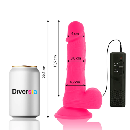 DIVERSIA Flexible Vibrating Model Pink 20.5cm with Remote Control
