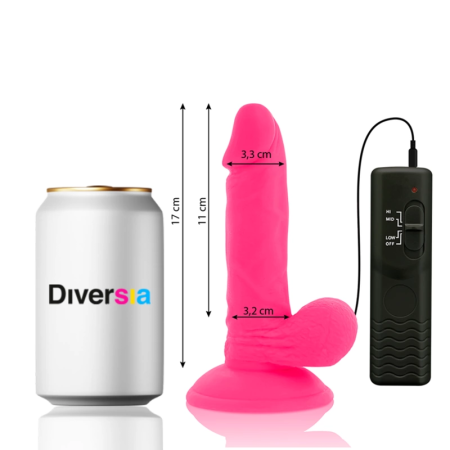 Diversia Flexible Vibrating Model Pink 17cm with Suction Cup & Remote