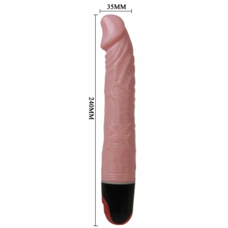 Baile Natural Multispeed Vibrating Device TPR/ABS, Flesh-Tone, 20 cm
