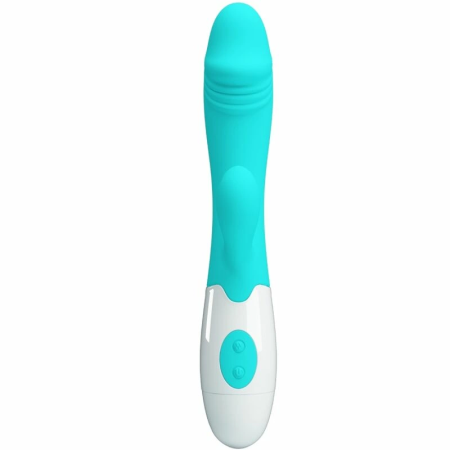 Pretty Love Snappy Dual-Action Vibrating Device Aqua Green Silicone