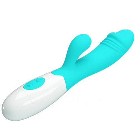 Pretty Love Snappy Dual-Action Vibrating Device Aqua Green Silicone