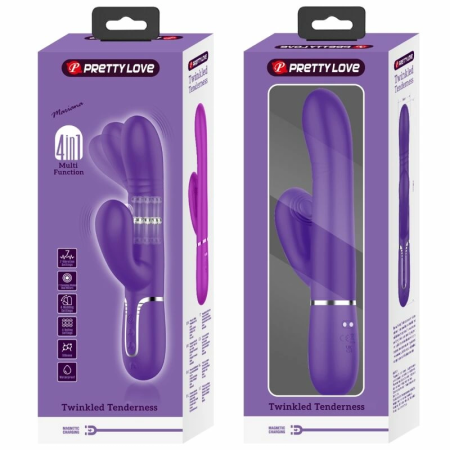 Pretty Love Multifunction G-Spot Vibrator Purple USB Rechargeable 29cm