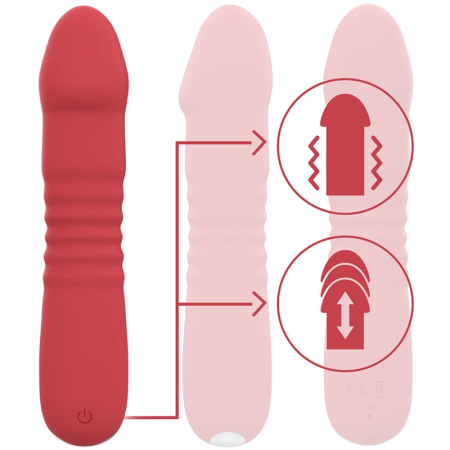 Intense Juni Up & Down 10 Red Vibrating Device - Silicone, Waterproof