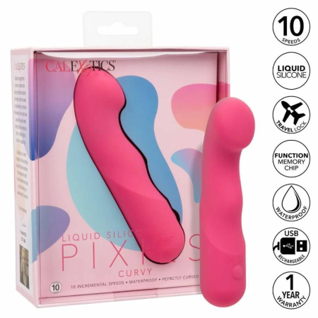 CalExotics Pixies Curvy Pink Flexible Silicone Personal Massager