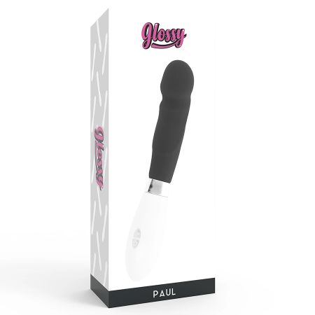 Glossy Paul Intimate Silicone Device Black 12cm 10 Modes Waterproof